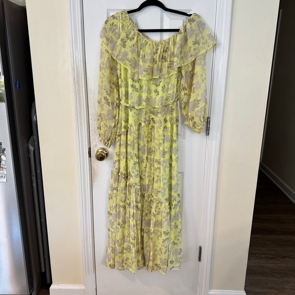 ASTR The Label Yellow Grey Floral Midi Dress - Size M - Picture 8 of 13